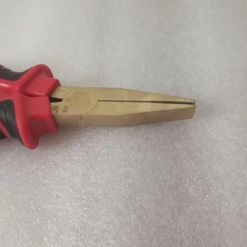 Strumenti non scintillanti Pinza a becchi piatti in bronzo di alluminio da 6 pollici con manico in plastica