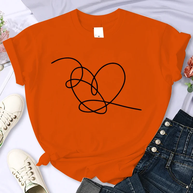 Love Yourself Heart Shirt Scheur T-shirt Hart Tee Dames T-shirts T-shirts met korte mouwen Streetwear Casual Tops