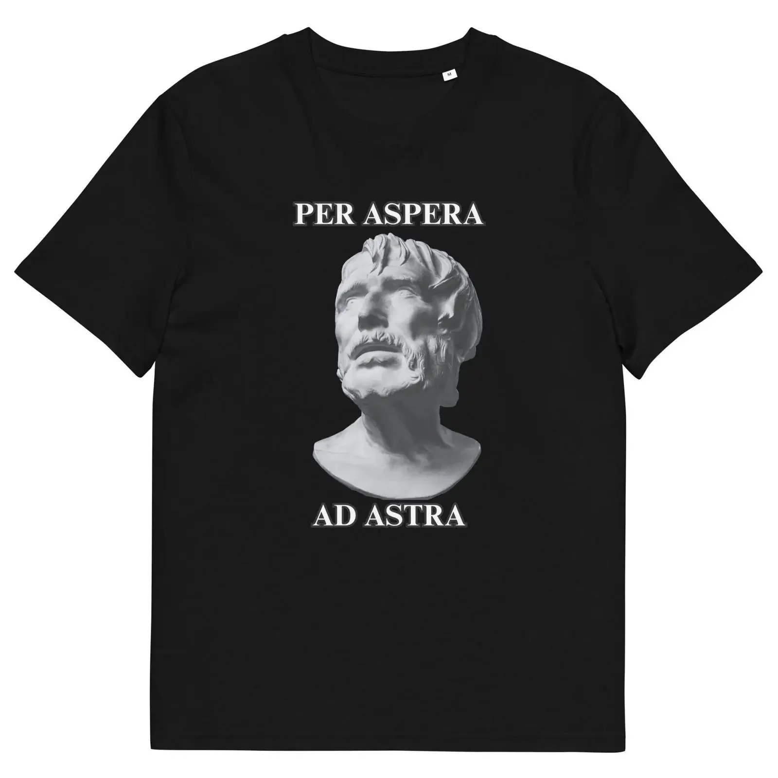Camiseta de algodón orgánico Seneca Per Aspera Ad Astra, estilo vintage, versátil, para hombre, con gráfico, transpirable, ligeramente elástica