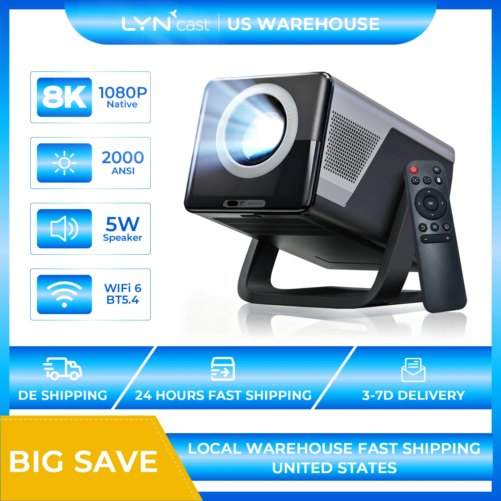 

Портативный проектор LYNcast X7 4K на Android, проекция на потолок, декодирование 4K, Wi-Fi, HDMI, Bluetooth для фильмов и игр