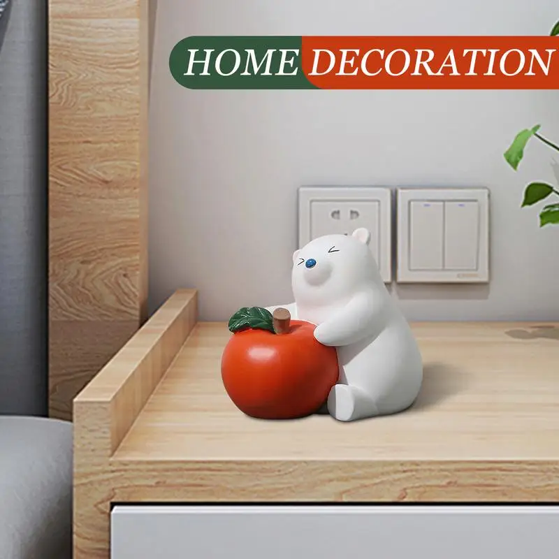 Resin Rabbit Figure Decoration Sculpture Figurine Cartoon Bunny Room Decor Cute Animal Character Resin Collectible Ornament