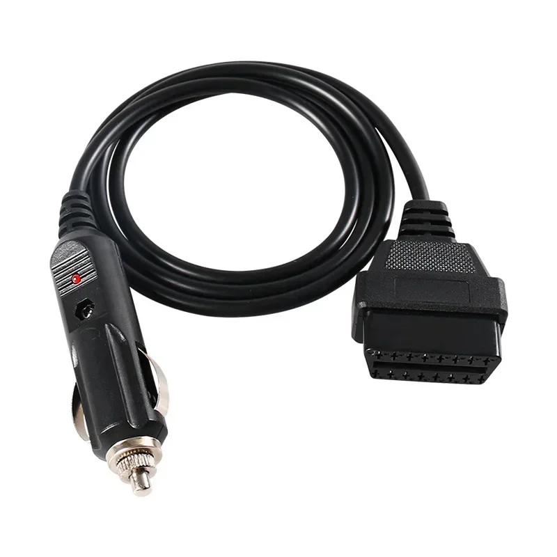 1M Male Female OBD2 16Pin To Cigarette Lighter Port Power Supply Cable 12V DC OBD 16Pin Connector OBD Adapter for DVR GPS HUD