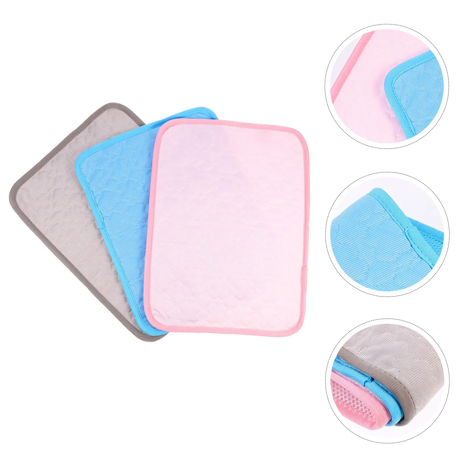 

3Pcs Pet Sleeping Mat Physical Cooling Rapid Heat Dissipation Eco Friendly Cloth Pad for Hamsters Rabbits Chinchillas Guinea