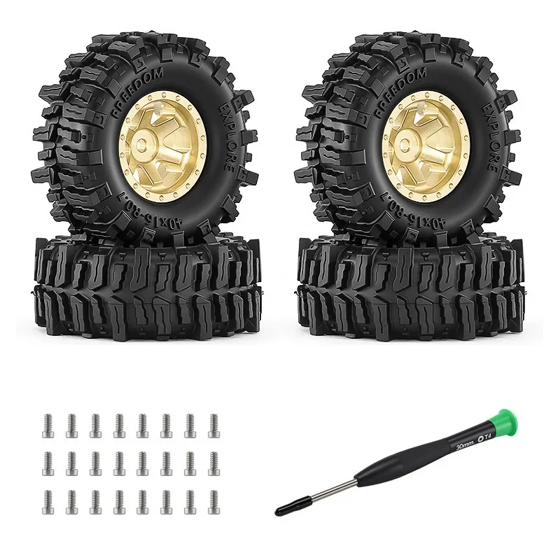 1/30 Axial SCX30 Bronco K10 Metal Beadlock Wheels 40mm 0.7 Inch RC Crawler Tires Mod Upgrade Parts