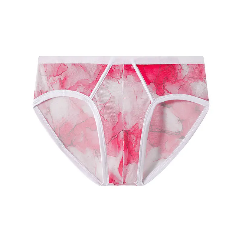 Men's Mesh Briefs Personalized Transparent Comfortable Underwear Breathable Quick-drying Ice Silk Youth Triangle