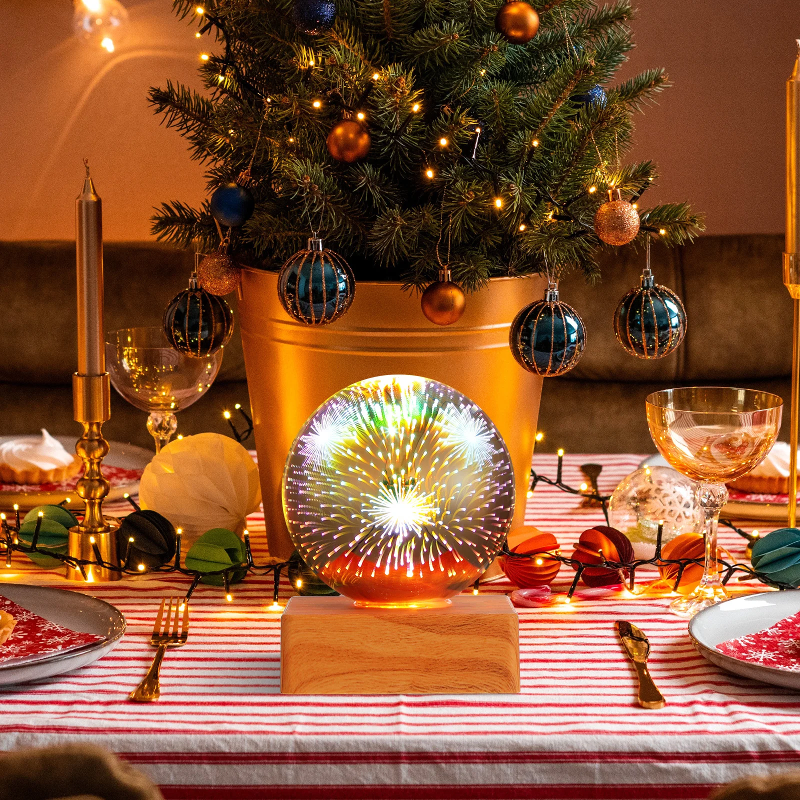 1 قطعة مصباح إسقاط ملون رومانسي يشبه الحلم ضوء الليل للمنزل عطلة هدية الكريسماس جو ديكور السرير الإبداعي #4