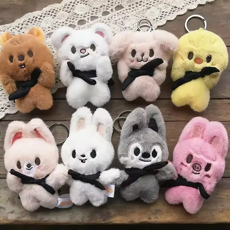 

10cm Stray Kids plush keychain magnetic suction doll SKZ bean eye cape plush doll keychain KPOP Bang Chan Felix SKZOO fans gift