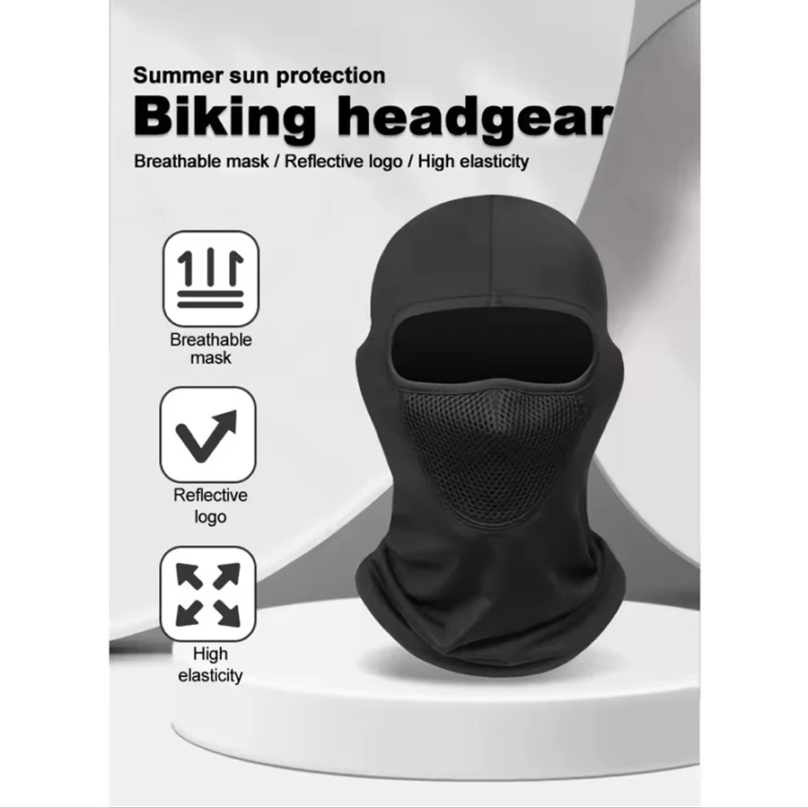 Summer cycling ice silk head cover with sweat absorption and moisture wicking glasses holes full coverage windproof outdoor