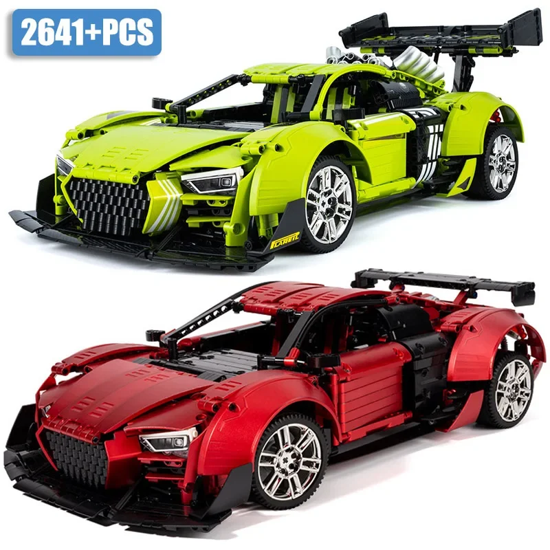 

City Technical 2641pcs Audied R8 Sports Car MOC Supercar Model Building Blocks DIY Racing Vehicle Bricks Toys For Children Gifts
