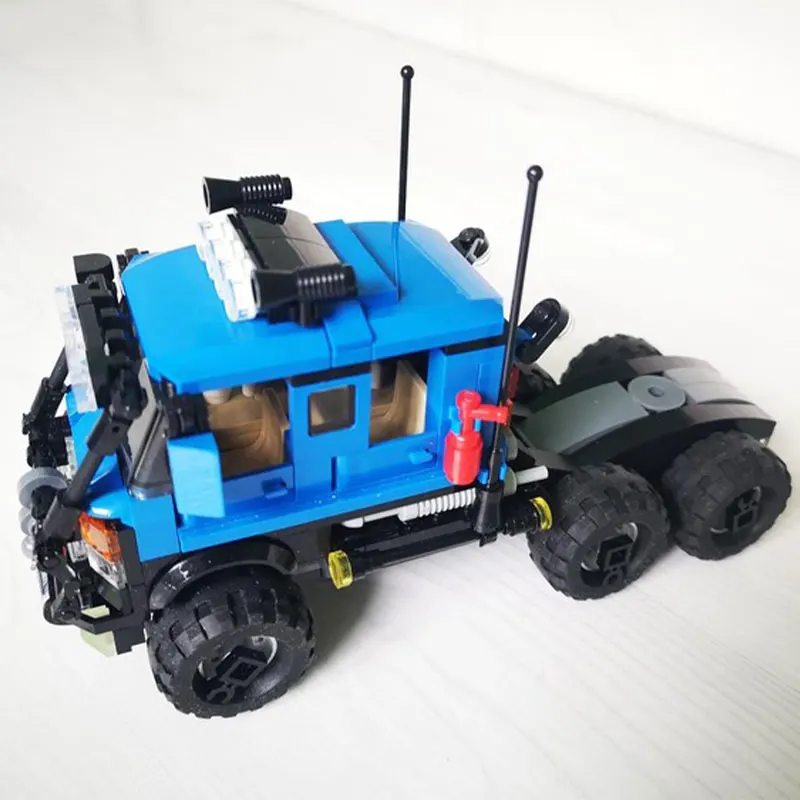 349 pièces MOC- 216882   Camion de piste d'aventure tout-terrain (double cab), ensembles de blocs de construction, modèle de véhicule de ville, jouets DIY pour enfants garçons