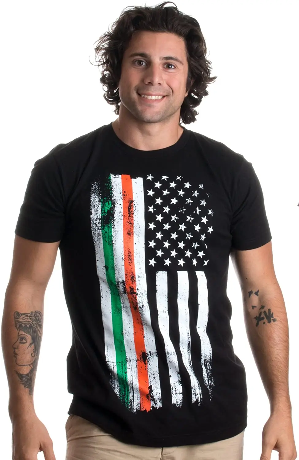 

Irish-American Flag USA Ireland Heritage Pride Stylized Unisex T-Shirt. Summer Cotton Short Sleeve O-Neck Mens T Shirt New S-3XL