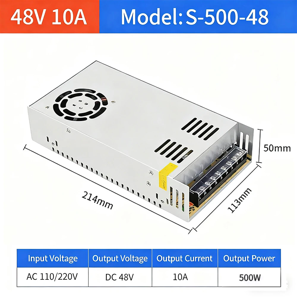 AC 100-240V Switching Power Supply DC 48V 480W 10A  Adapter For LED Light Strip 3D printer For Ultrasonic Mist Maker