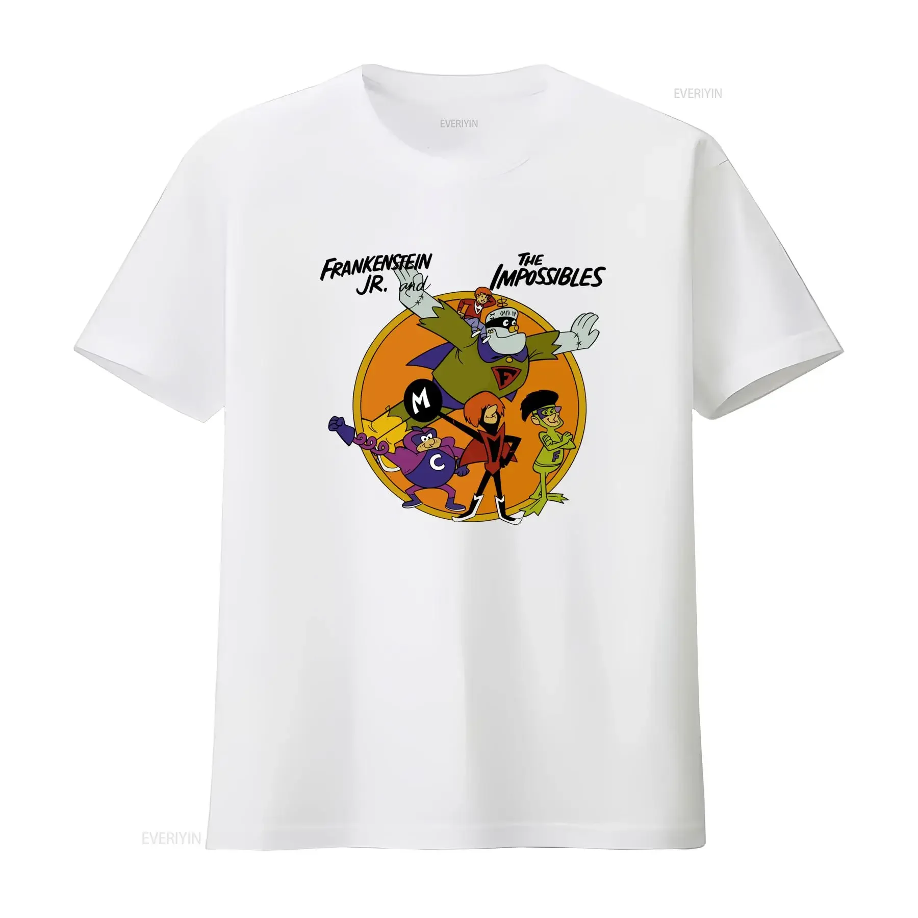Maglietta Frankenstein Jr And The Impossibles in Cotone S 3XL Vn2129 vintage Washed Comfortable Versatile Top For Everyday Wear