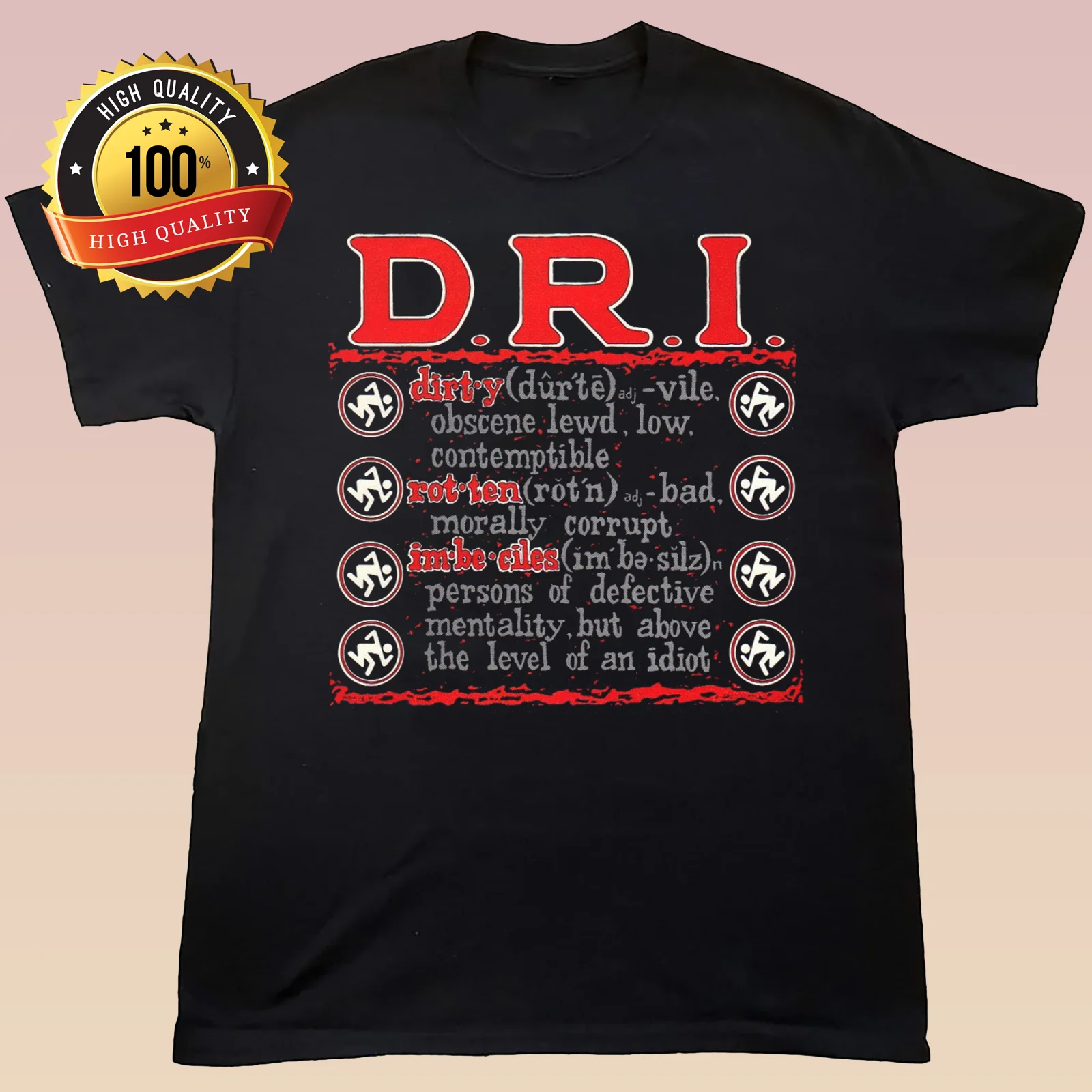 Dirty Rotten Imbeciles Definition T-Shirt Black Short Sleeve BE97087