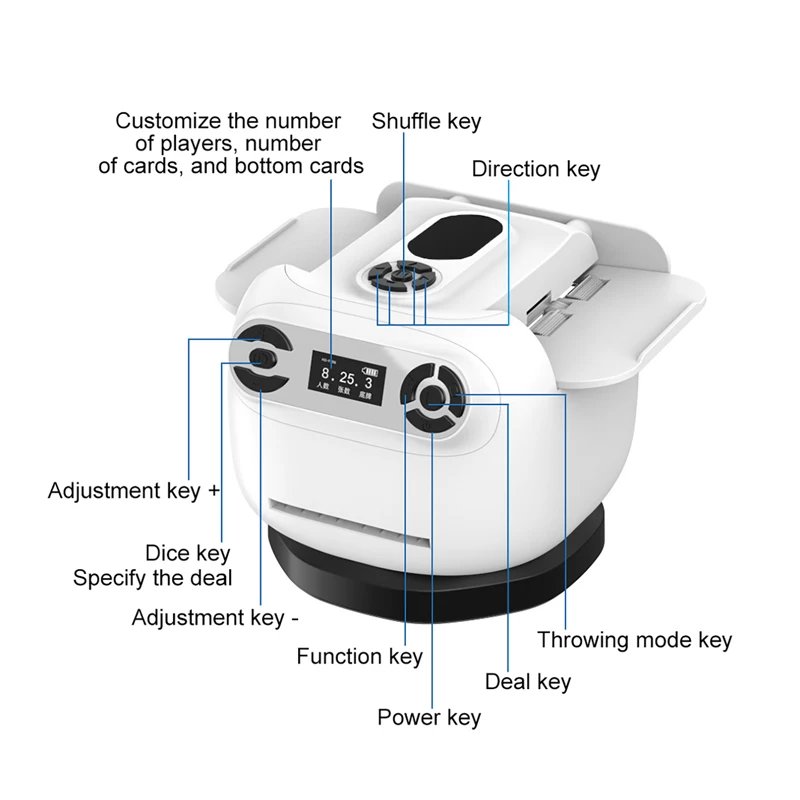 360° Rotating Automatic Card Shuffler and Dealer Machine 2 In 1 Playing Cards Shuffling Dealing Tool Home Party Poker Device