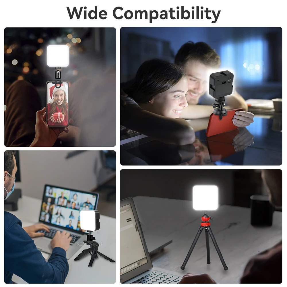 Mini LED Camera Light Video Lights 3200-5600K Rechargable Dimmable LED Panel Lamp For Youtube Live Streaming Shoot Photo Video