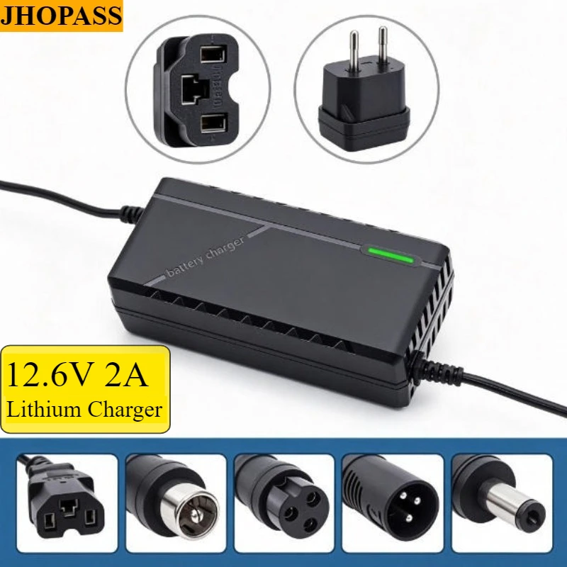 HD 12V 2A Smart Li-ion LiFePO4 Lithium Battery Charger for Agricultural & Small Pesticide AC110V-220V 12.6V EU AU UK US Plug