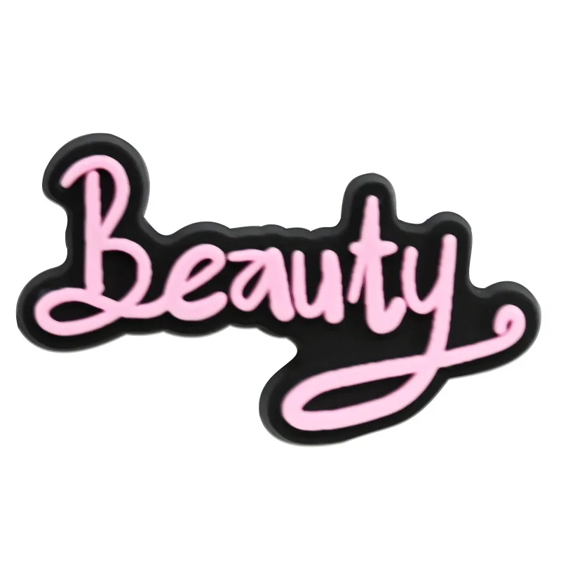 Amuletos de zapatos de maquillaje de belleza rosa para Crocs, accesorios de Pin, dijes, zuecos, zapatilla, pulsera, decoración, regalos de fiesta para mujer