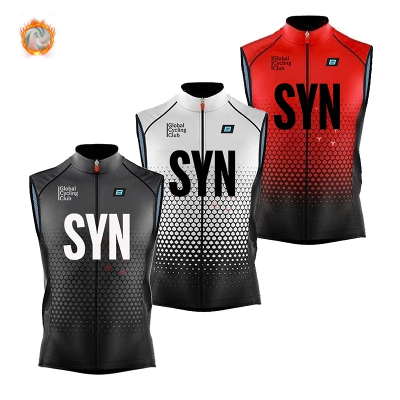 2025 SYN Winter Cycling Vest Windproof Waterproof fleece Vest MTB Bike Bicycle Clothing Sleeveless Cycling Jacket