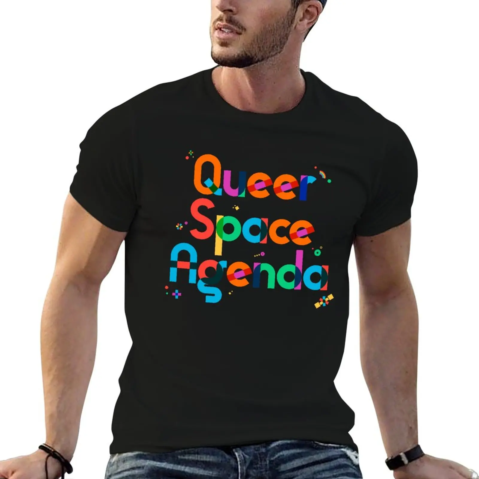 Queer Space Agenda Pride Month Celebration T-Shirt graphic shirts anime tshirt plain men workout shirt