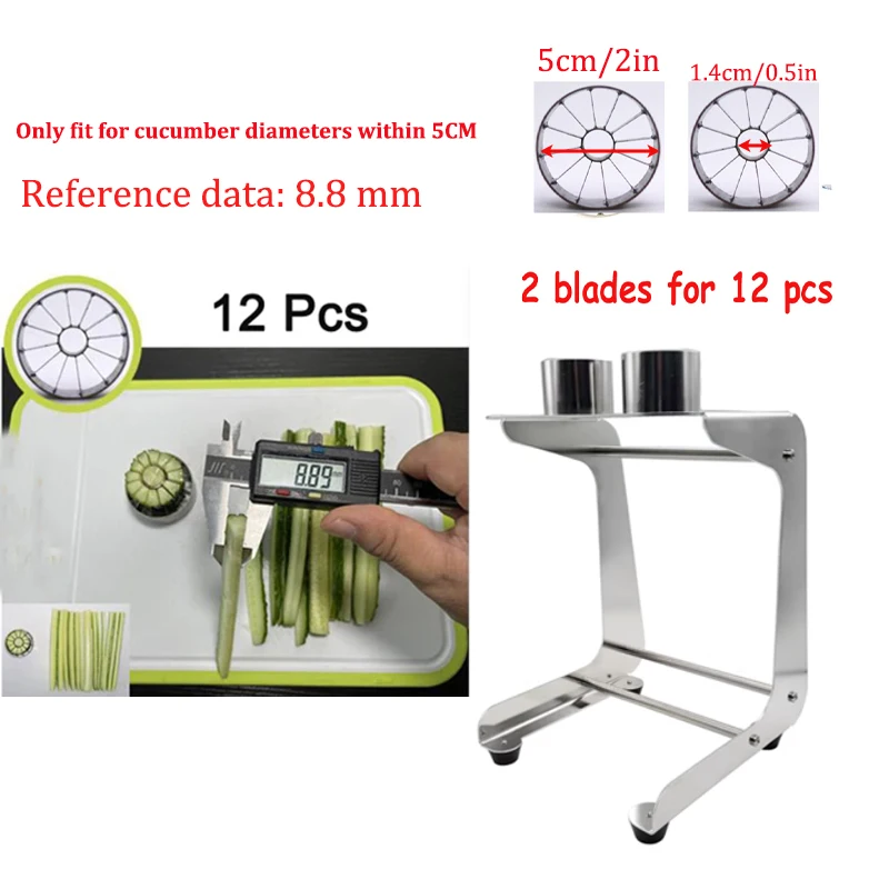 آلة قطع شرائح الخيار اليدوية SU304 - قطاعة الجزر لصنع السوشي أداة قطع يدوية لقطع مفرمة الخيار