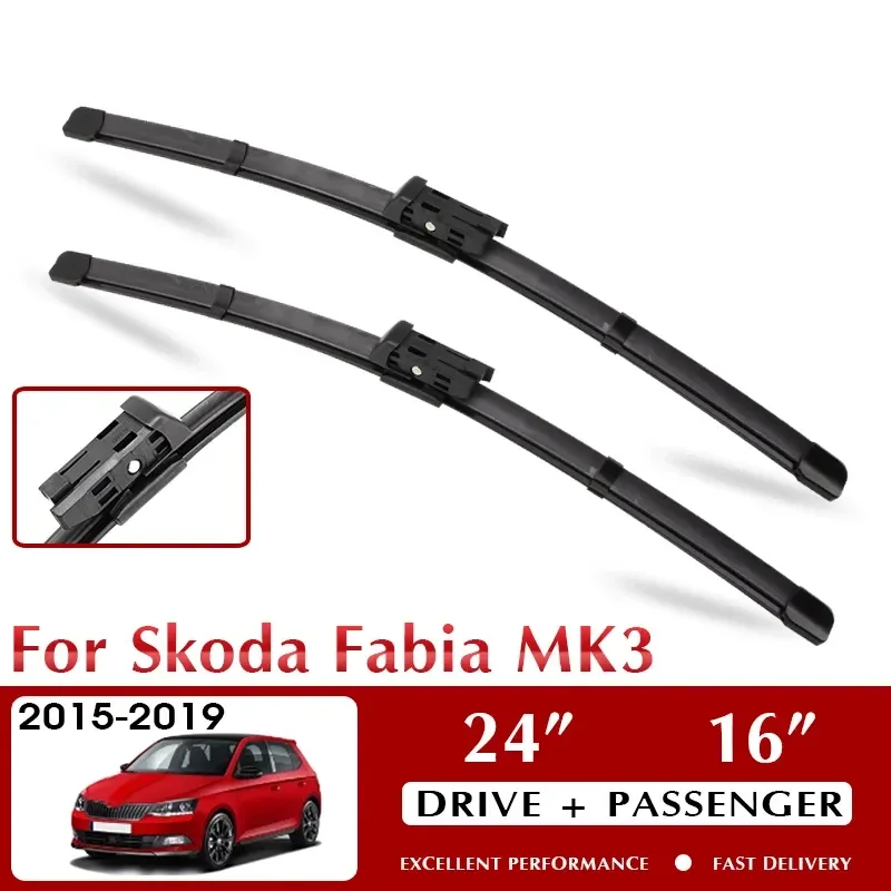 

Car Wiper Front Car Wiper Blade Blades for Skoda Fabia MK3 2015-2019 Windshield Windscreen Window 24"+16" LHD RHD