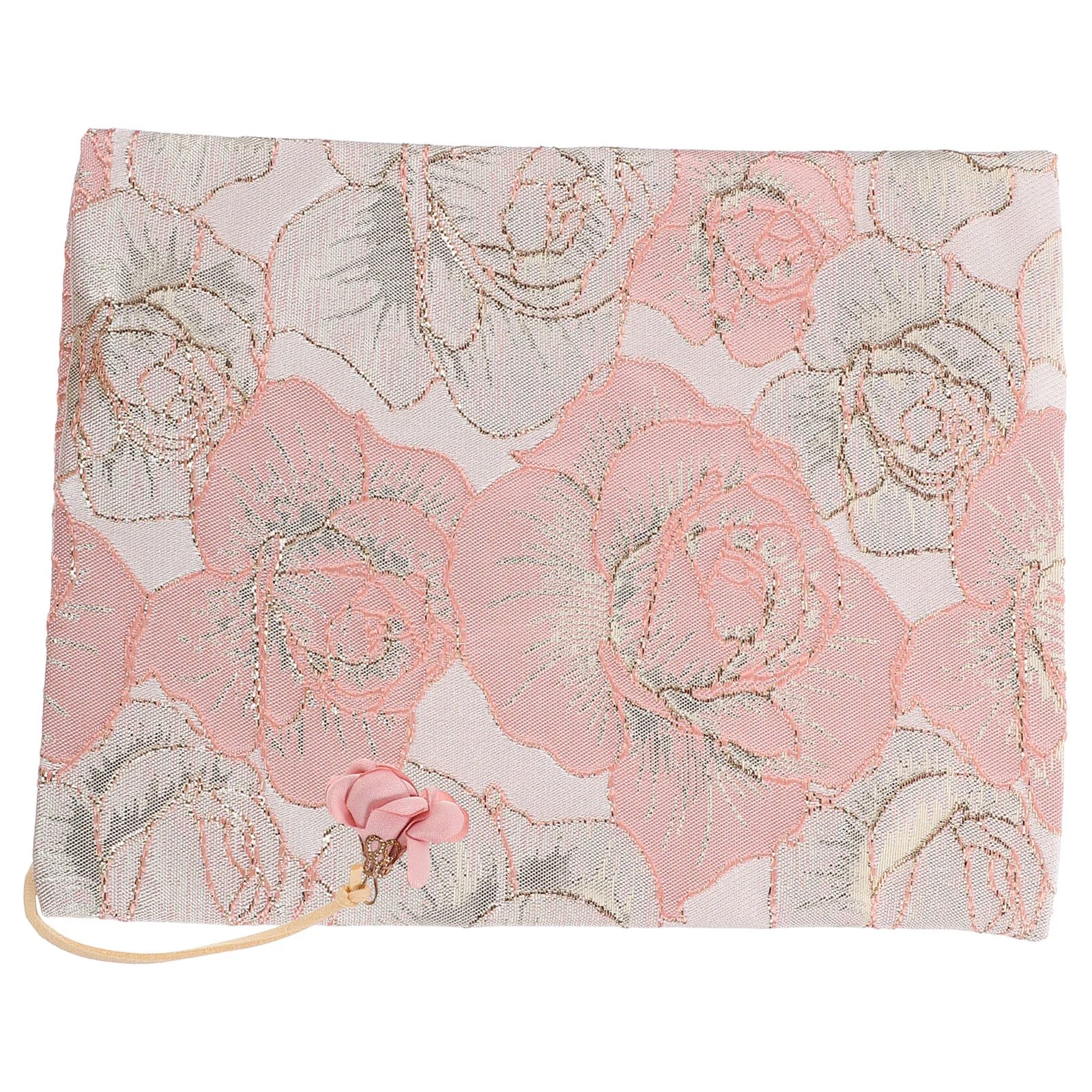 Funda de tela para cuaderno de notas, Protector de manga hecho a mano, decoración elegante, protector creativo para rosa