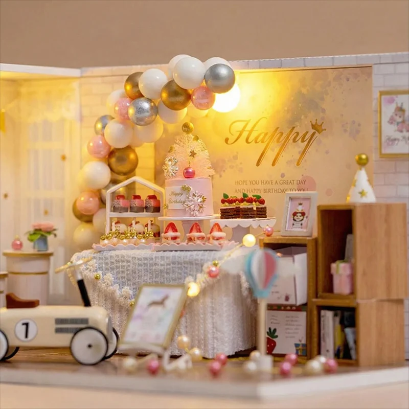 نموذج منزل الحفلات الخشبية من OUZEY DIY، مجموعة بناء الاحتفال بالشباب، هدية عيد الحب الإبداعية للمراهقين البالغين 14+ #4