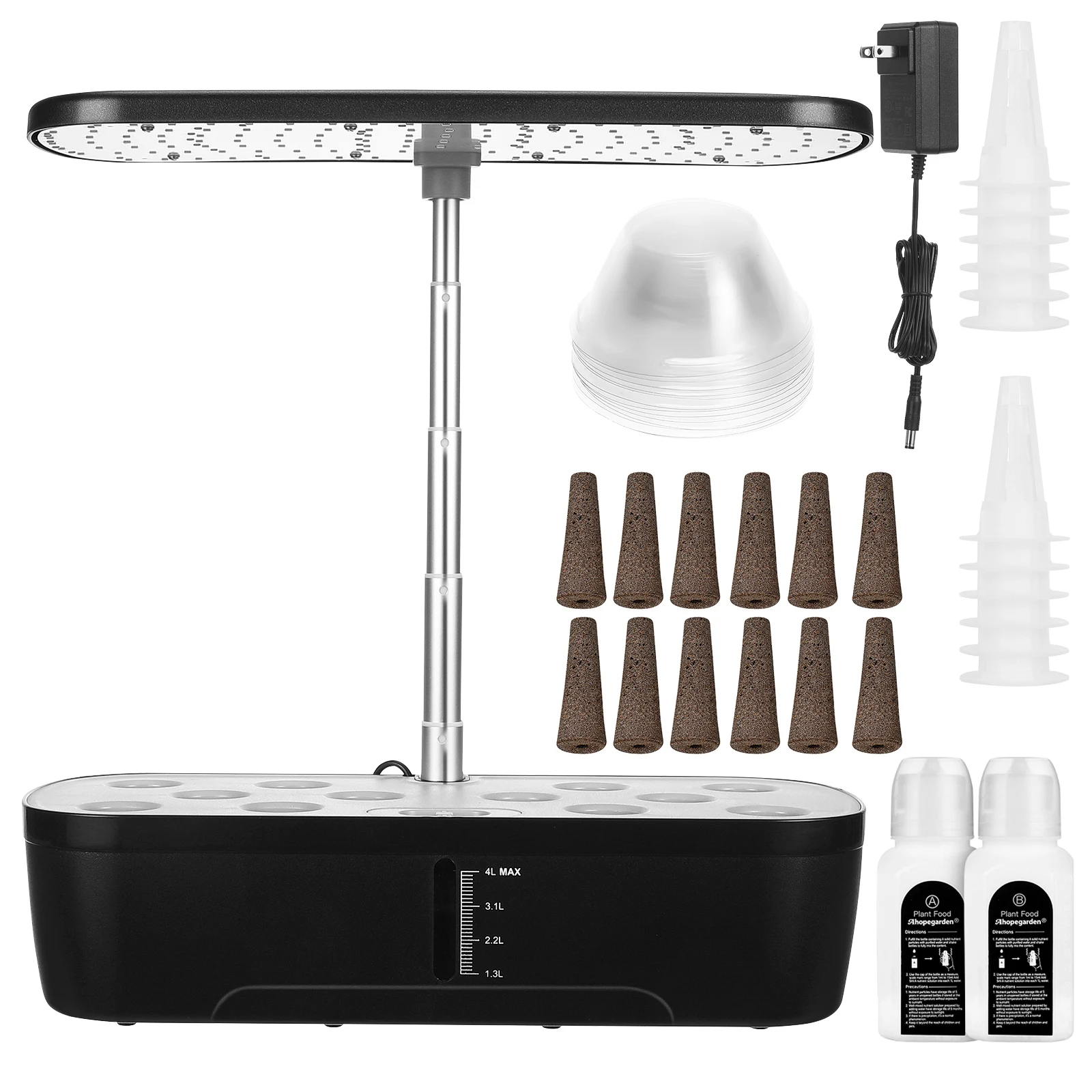 Smart Planting Machine 12 Holes Hydroponics Growing System Black Indoor Garden Plant Light Professional Lamps Intelligent