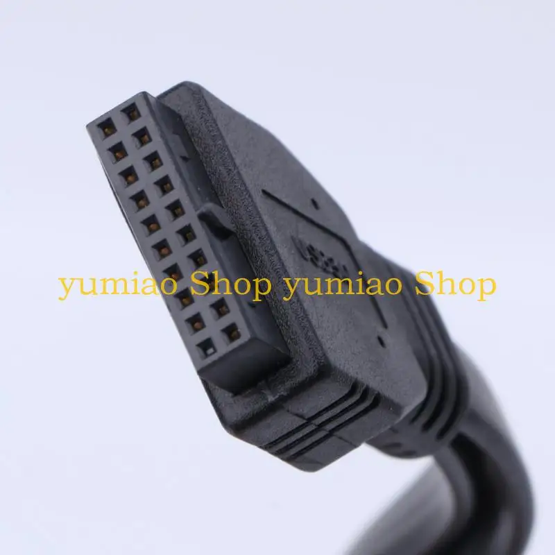 587B USB Extension Cable USB 19Pin to 2 USB3.0 Splitter USB3.0 Flat Shielded Line for Gamers and Computer