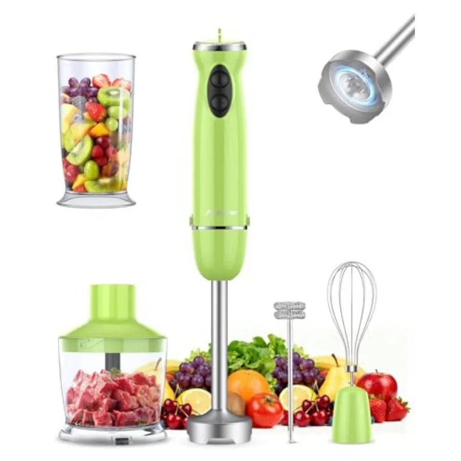 Immersion Blender Handheld 5 in 1 Hand Blender 1000W Hand Mixer Stick BPA-Free 12 Speed Handheld Blender with Mixing Beaker Cho