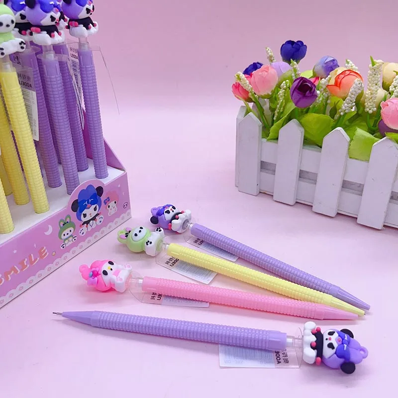 36pcs/lot Sanrio Kuromi Melody Mechanical Pencil Cartoon 0.5MM Drawing Writing Automatic Pen School Supplies