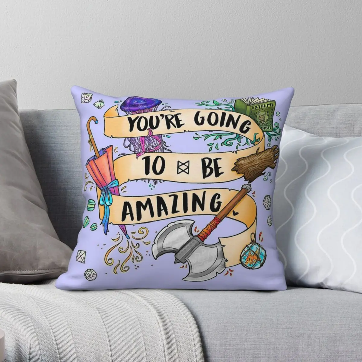 You're Going To Be Amazing Pillowcase Polyester Linen Velvet Creative Zip Decorative Home Cushion Cover