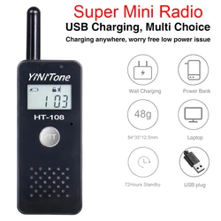 HT-108 Portable Mini Walkie-Talkie Rechargeable with Handset Small and Light,Large-Capacity Lithium Battery