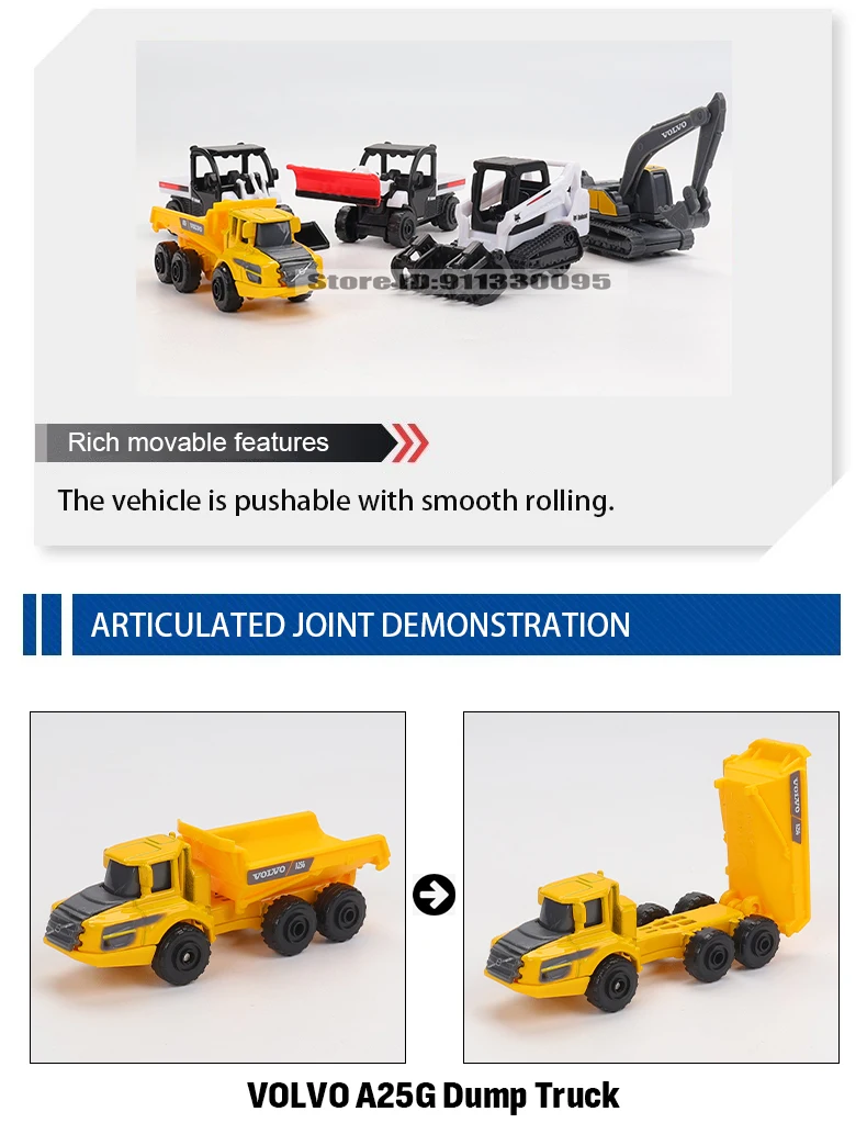 Maisto 1:64 SCANIA 770 S Volvo Gabelstapler Transportfahrzeug Bagger Druckguss Präzisionsmodellauto Modellsammlung Geschenk – Detail 4