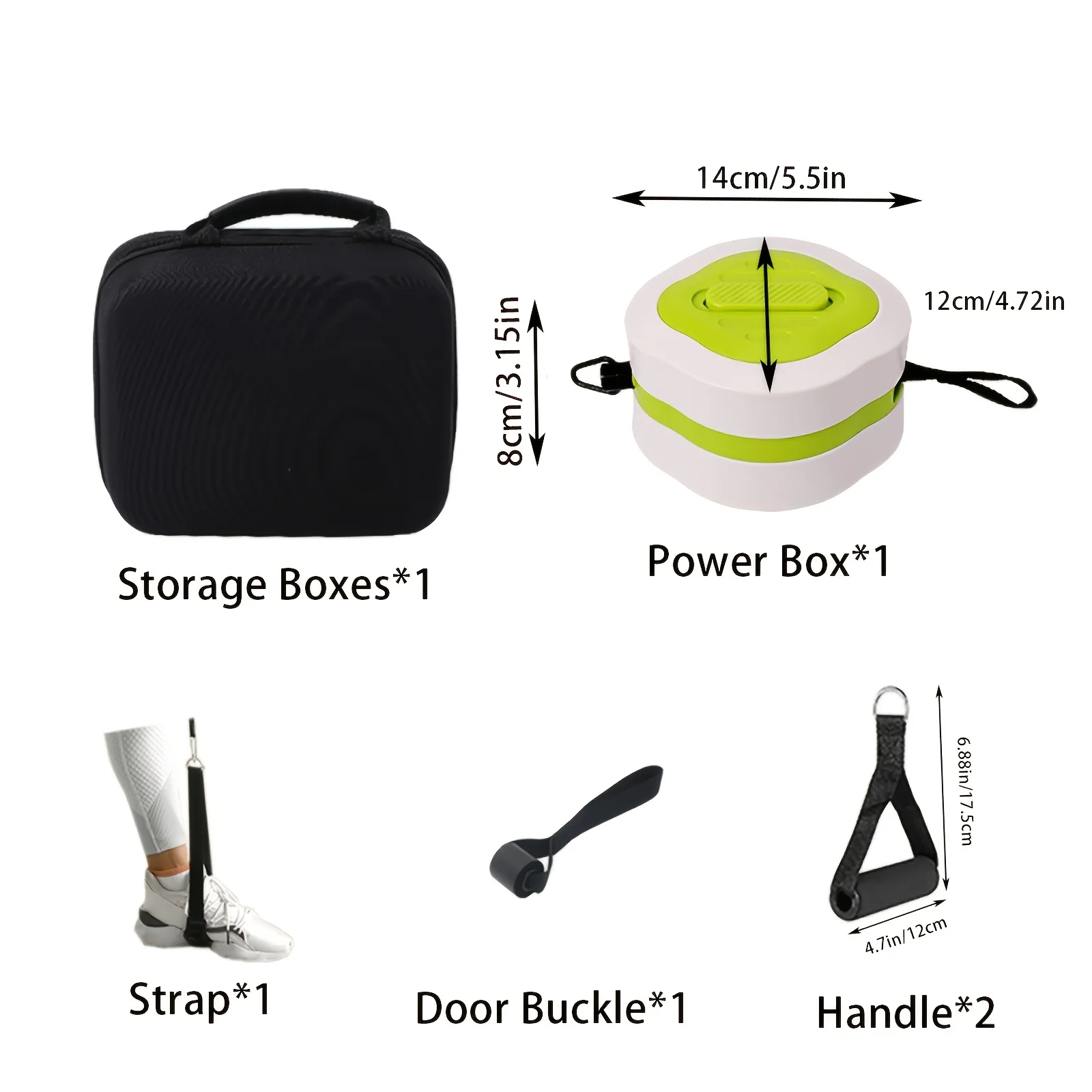 Portable Retractable Cable Trainer Home Gym Kit Full Body Resistance Training System with Handles Door Anchor Ankle Strap
