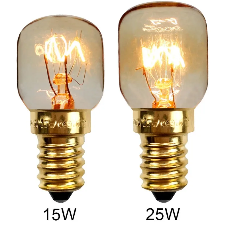 15W 25W Oven Bulb Microwave Oven Bulb High Temperature Resistance 300 ° C E14 Small Bulb Salt Crystal Lamp Aromatherapy Bulb