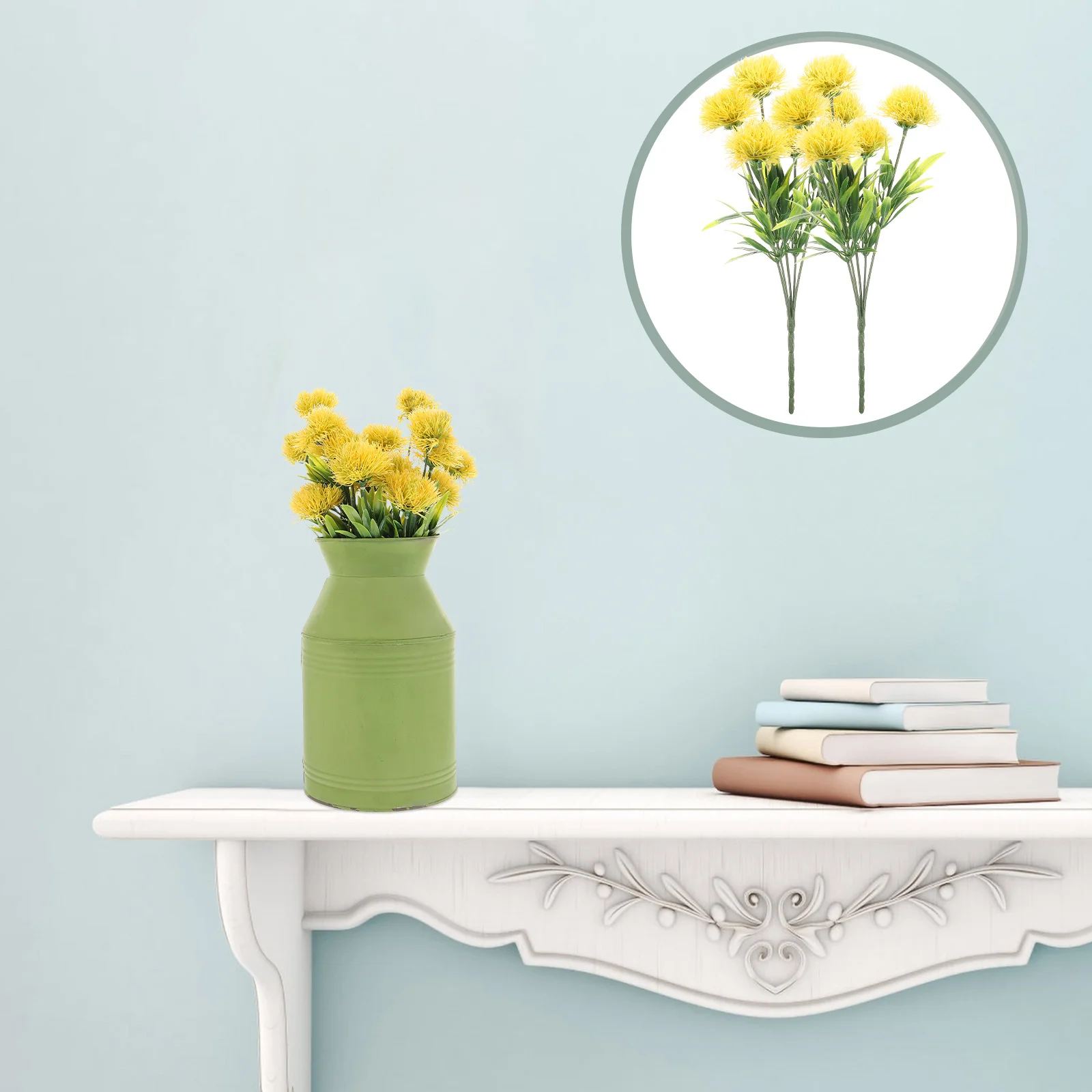 

4Pcs Artificial Dandelion Flowers Plastic Realistic Fake Dandelions for Home Office Wedding Table Decoration Artificial Flowers