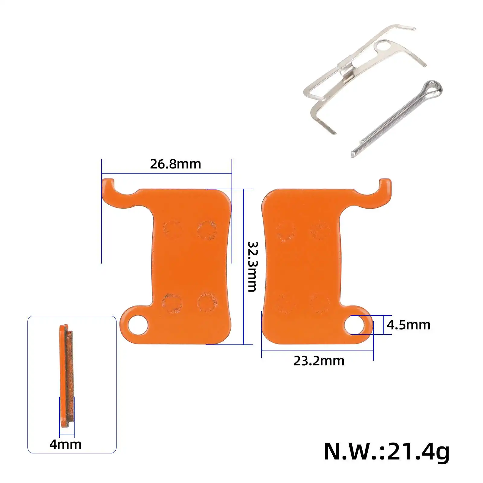 Orange Ceramic Brake Pads for Xtech/Xiaomi 3 Electric Scooter Disc Brake Disc Brake Pad Bicycle Electric Scooter Parts