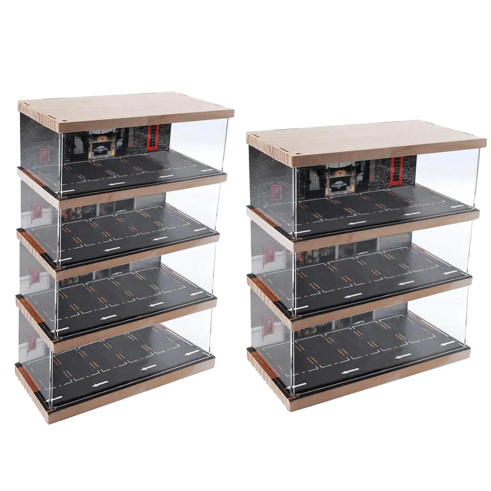 Maßstab 1:64 Druckguss-Modellauto-Vitrine, Auto-Garagen-Vitrine, Schutz