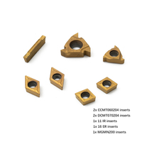 7pcs/set Turning Tools Carbide Inserts For 12mm Shank Lathe Boring Bar Holder Set Kit CCMT060204 11IR 16ER MGMN200 DCMT070204
