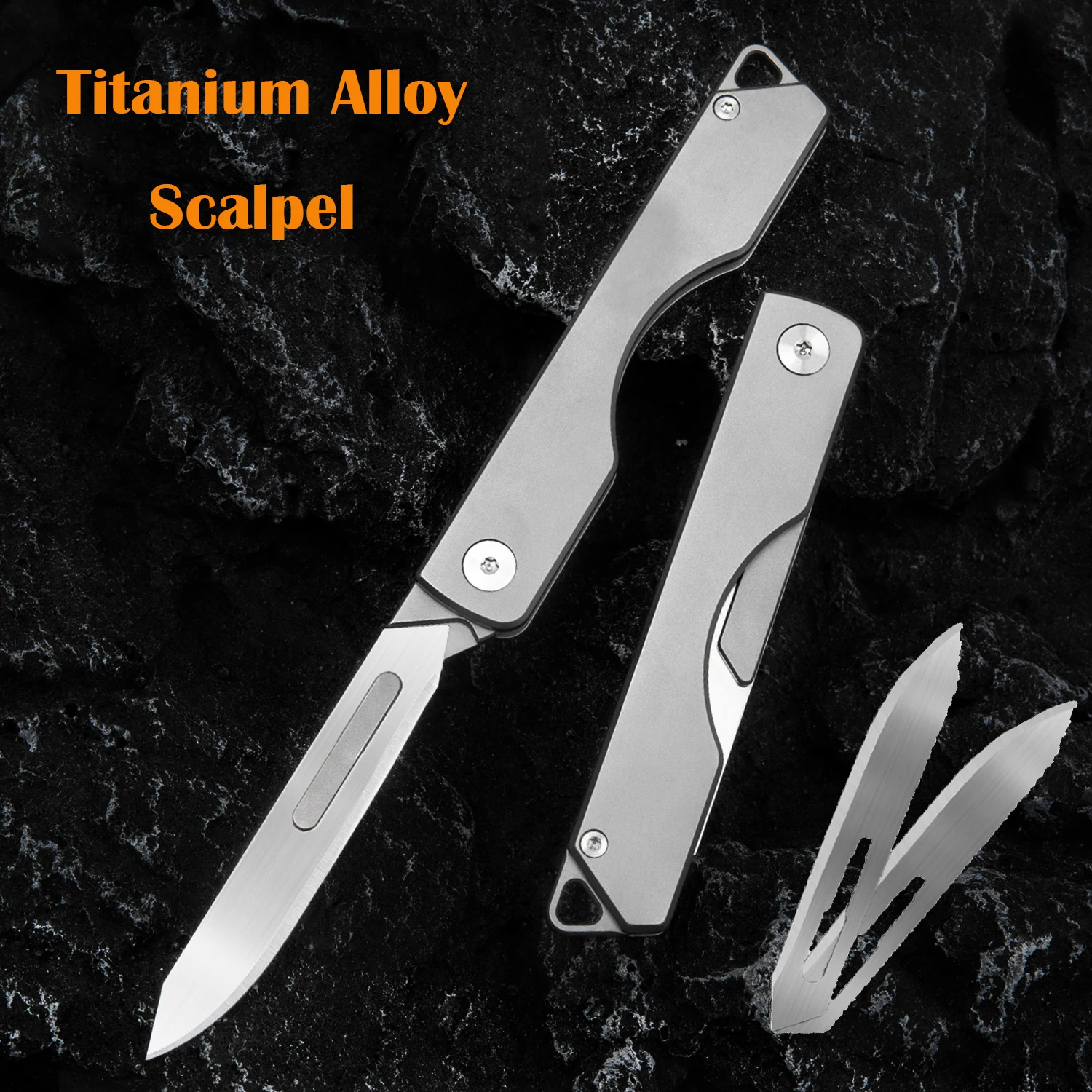 TC4 Titanium Alloy Folding Knife High Hardness Mini Scalpel Outdoor Survival Camping Portable EDC Tool 10 Replaceabl Blade Free