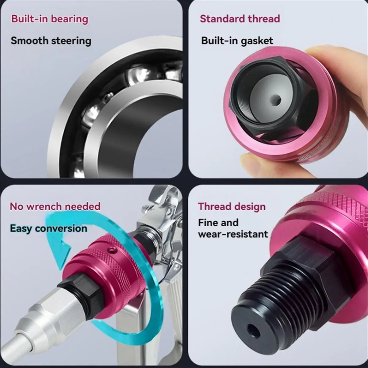 

A64K Alloy Airless Paint Sprayers Swivel Joint 360 Degrees Rotate SprayGun Joint Connector Accessories Paint Application Tool