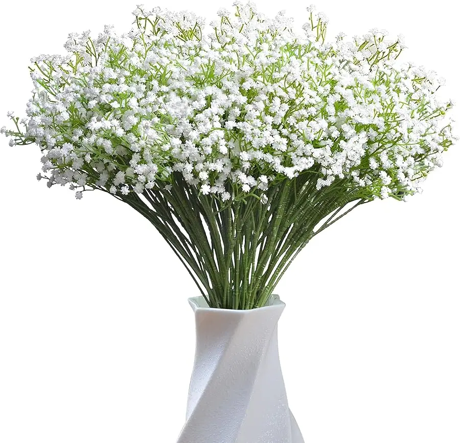 

Babys Breath Artificial Flowers, 24 Pcs Fake Flowers Gypsophila Bouquet Fall Flowers Artificial for Decoration, Real Touch Silk