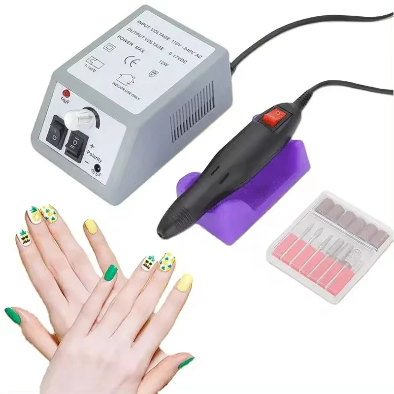 Trapano per unghie elettrico per manicure in acciaio inossidabile e lucidatrice per lime per nail art professionale