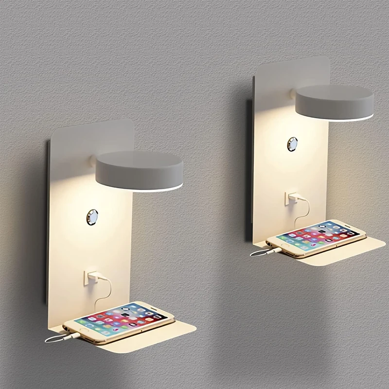LED-Wandleuchte mit Schalter und USB-Ladeanschluss, modern, 9 W, Schwarz, Weiß, Gang, Schlafzimmer, Nachttisch, Kunstbeleuchtung, Dekoration, Wandleuchten