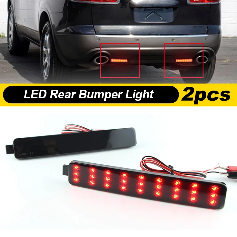 2 uds para Saturn Vue 2002-2007 Satum Outlook 2007 2008 2009 Reflectores de parachoques trasero luz antiniebla luz trasera frenado advertencia
