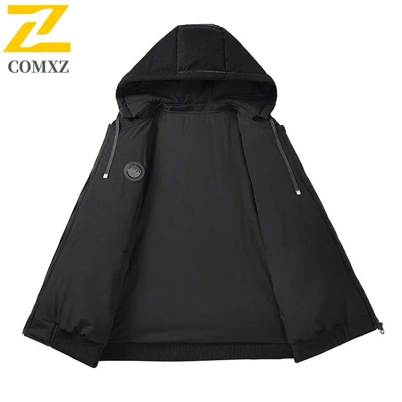 COMXZ 2025 Reversible Thickened Hooded Winter Jacket Waterproof Windproof Outdoor Sports Korean Style Tactics Puffer Cotton-padd