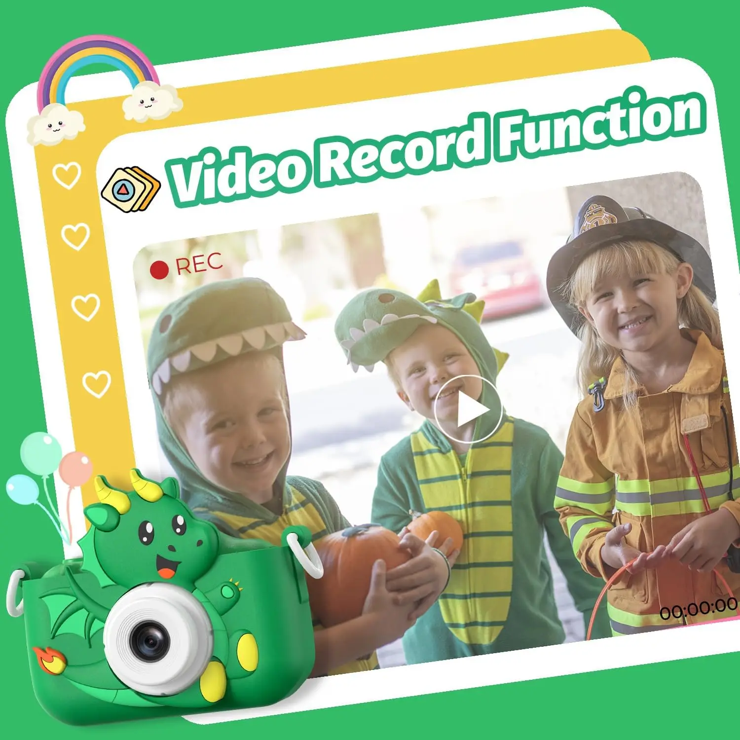 Kamera Digital Anak-anak Kamera Ganda HD 1080P Mainan Kamera Video Tampilan Kamera Mini Mainan Anak-anak untuk Hadiah Ulang Tahun/Natal