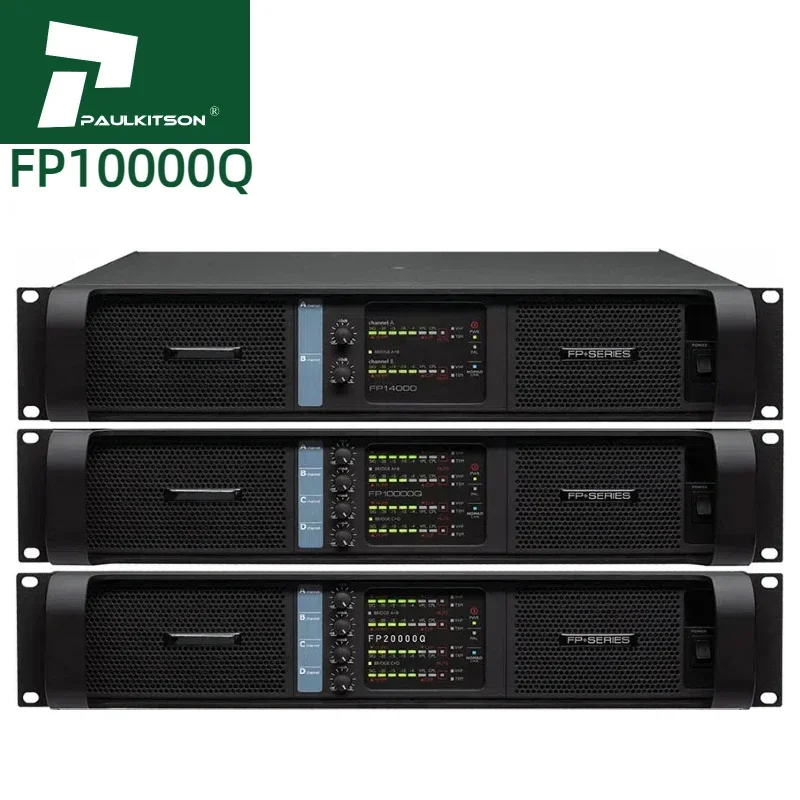 

Профессиональный усилитель мощности Paulkitson FP10000q, 4-канальный, 10000 Вт, для акустических систем, AA